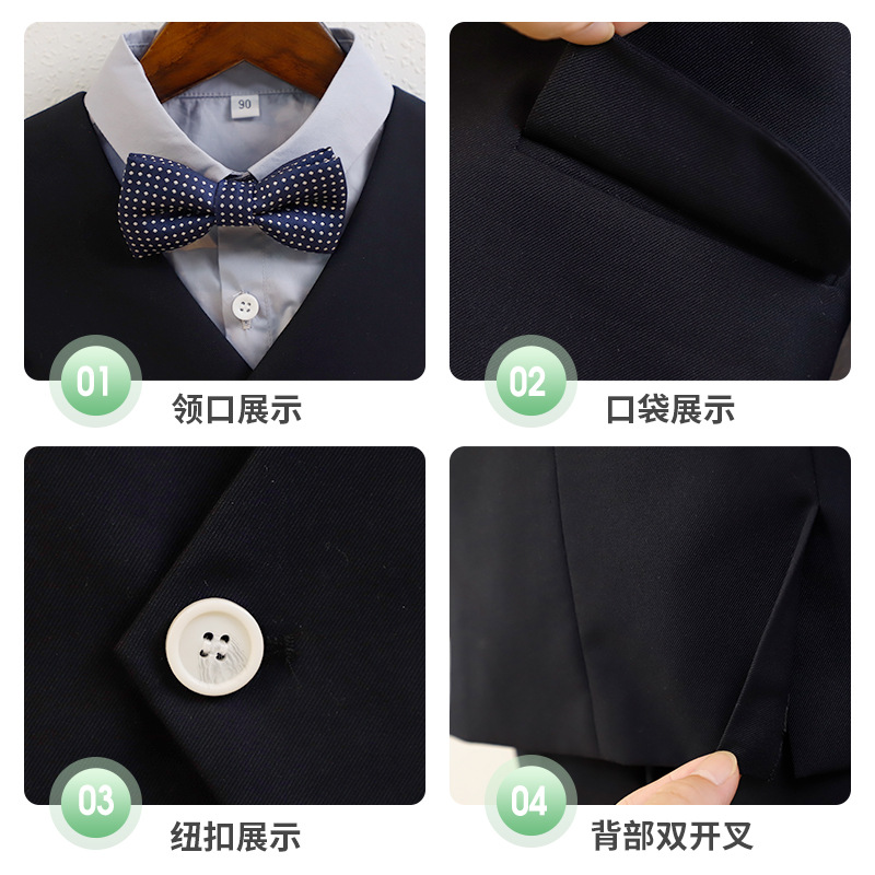 Children's suit dress Autumn New British gentleman handsome vest suit baby boy flower girl year-old photography clothing