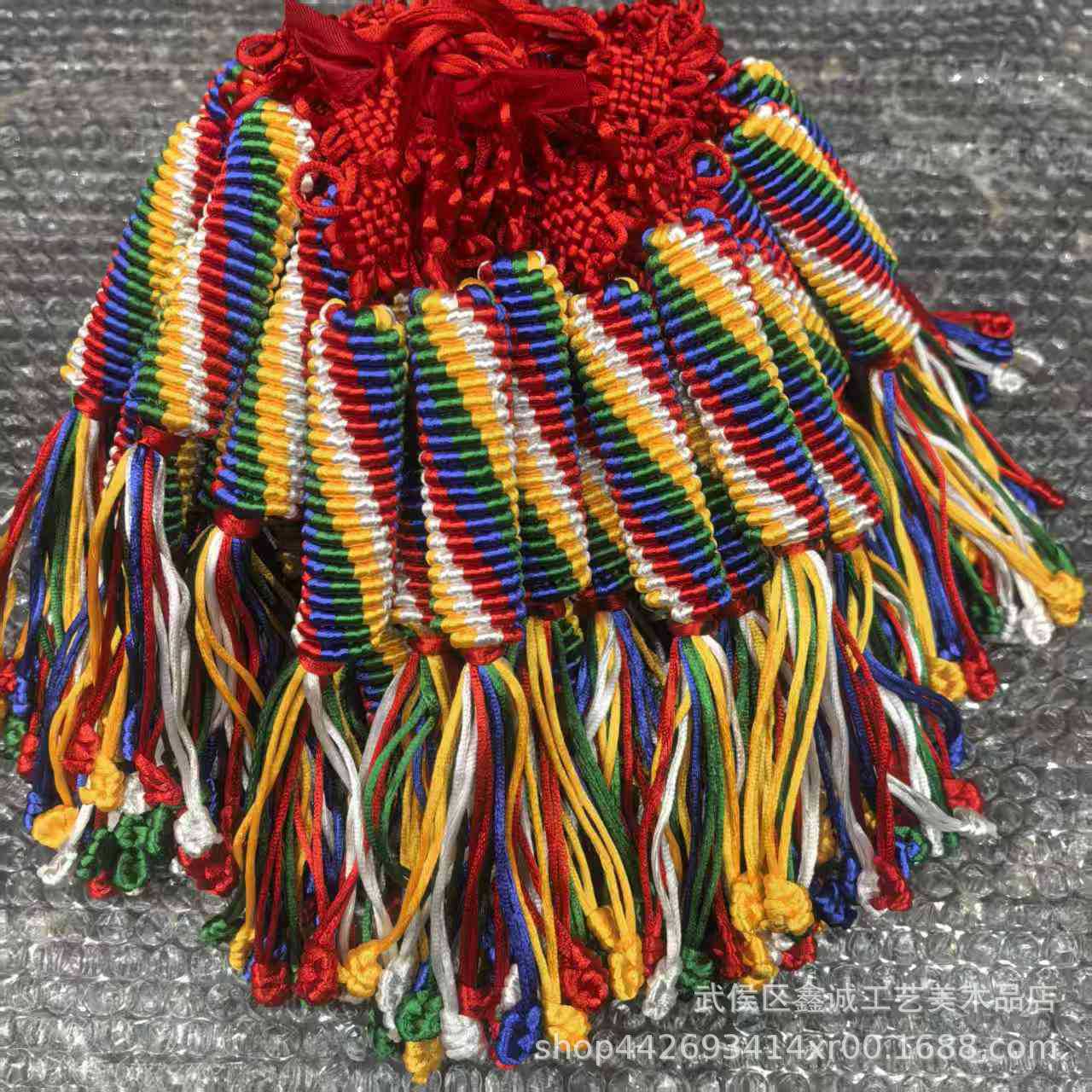 Цветная нить из Тибета, ручная работа, узел Ваджра, цветная шелковая нить для молитвенных колес