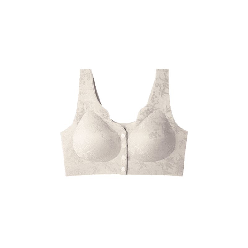 Lightweight and Comfortable Front-Button Bra for Women, Push-Up and Pull-Up, No Rims, Breast-Retracting, Seamless, Beautiful Back, Large Size Bra