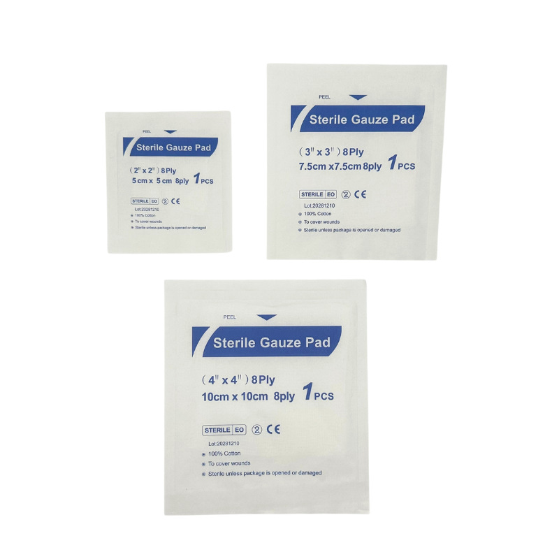 Cross-Border Neutral English Packaging Skim Gauze Sheet First Aid Kit Accessories Regular Specifications 5/7.5/10cm