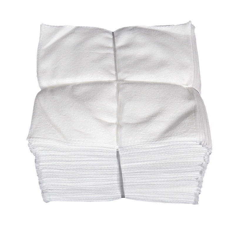 Hotel Restaurant Small Towel White Square Soft Cleaning Makeup Remover Thickened Square Absorbent Washing Cloth Lazy Dish Cloth