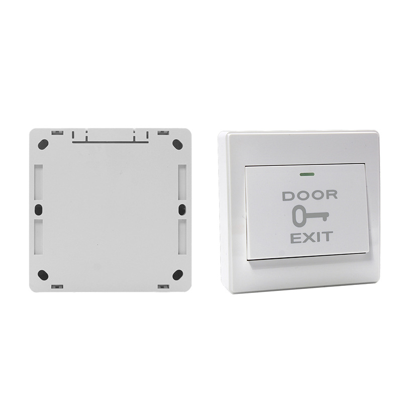 Access control switch panel open-mounted door switch 86 type plastic doorbell automatic reset door button with bottom box