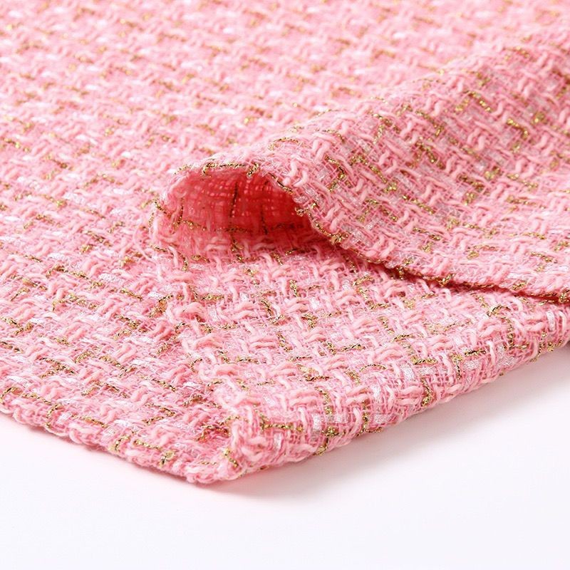 New Style Small Fragrance Gold Wire Plaid Fabric Handmade diy Bouquet Packaging Shoe Material Luggage Cloth