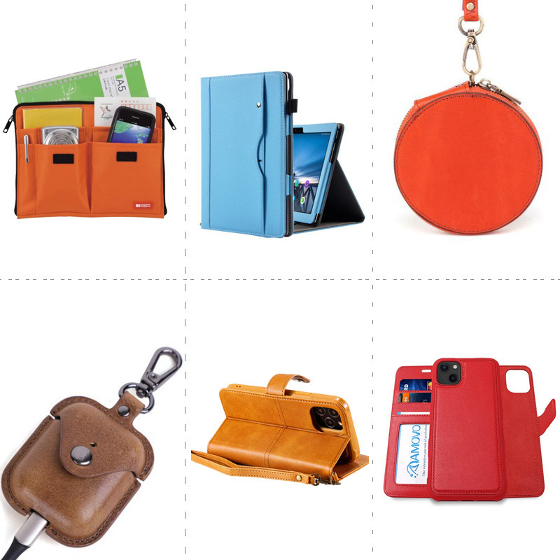 Camon Leather Handcrafted Foreskin Leather Perfume Bottle Leather Perfume Cloth Genuine Leather Water Bottle Leather Case Factory Earphone Bag