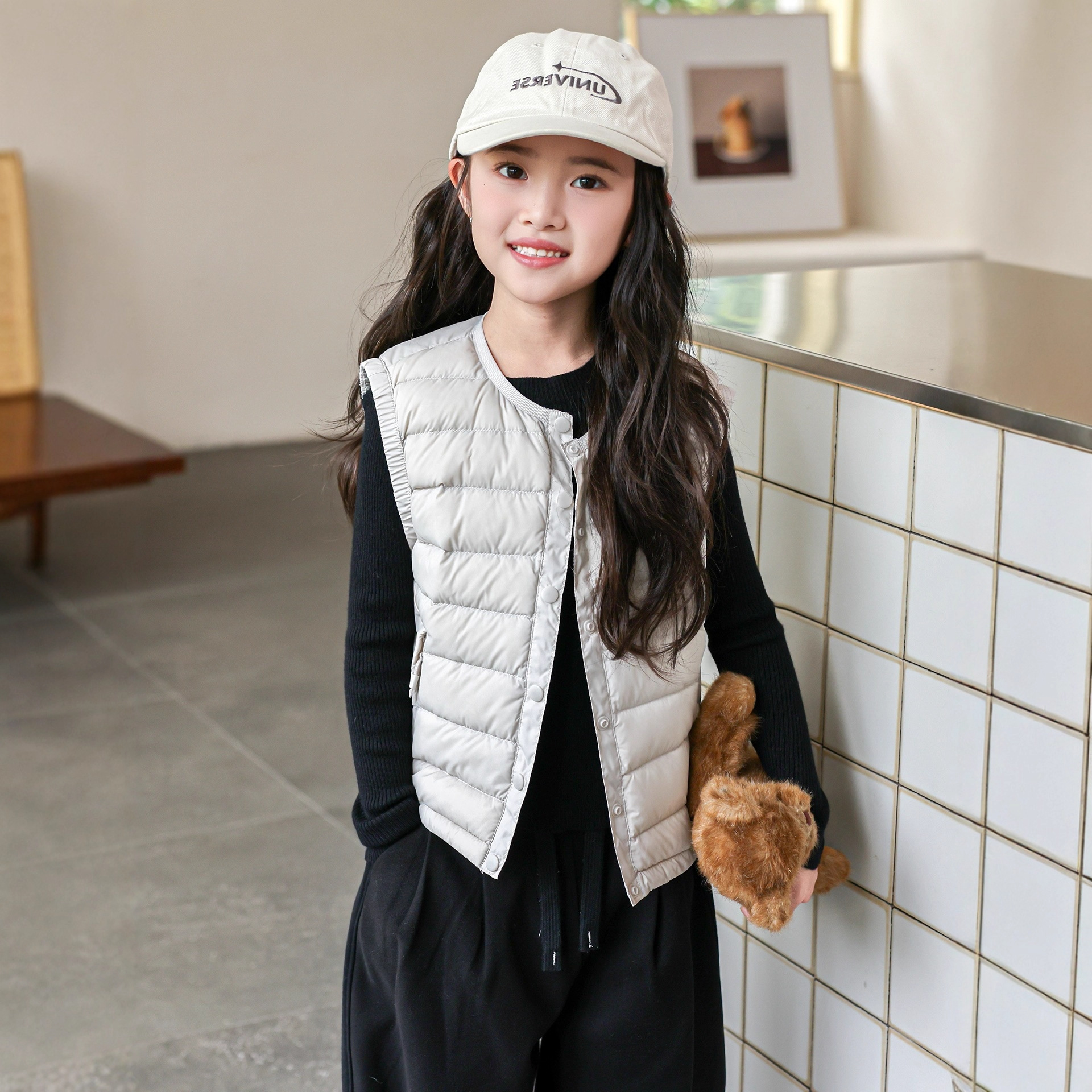 犹家秋冬儿童轻薄羽绒服马甲男女童宝宝90白鸭绒羽绒内胆背心外穿