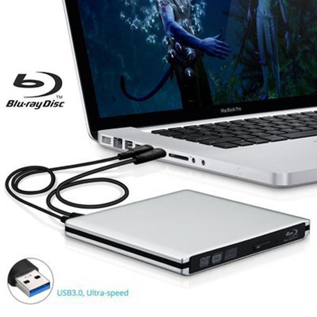 Factory Direct Supply Aluminum Alloy 3.0 External High-Speed Blu-Ray Combo Optical Drive for Laptops and Desktops, Universal High-Definition 4K