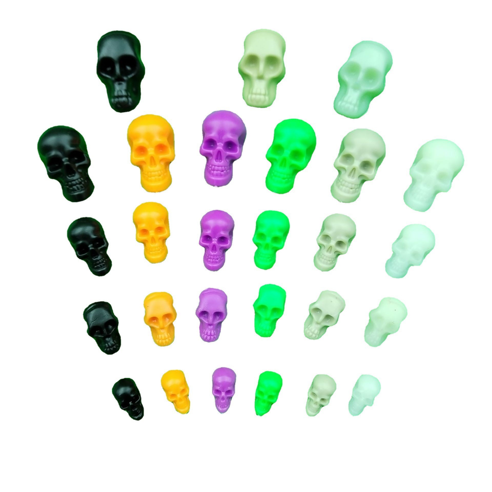 Plastic Skull Color Fake Skull Halloween Haunted House Horror Venue Layout Props Multiple Specifications