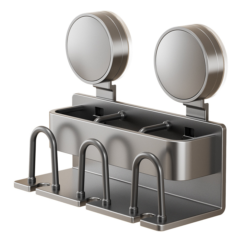 Suction Cup Toothbrush Storage Rack Toilet Hole-free Gargle Cup Electric Toothbrush Dental Cylinder Wall-mounted Toothpaste Hanging Rack