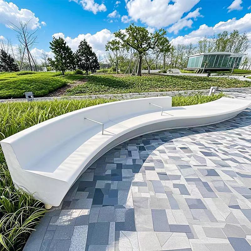 Outdoor Grc Tyrolean Stone Terrazzo Seat Clear Water Translucent Concrete Landscape Bench Source Factory