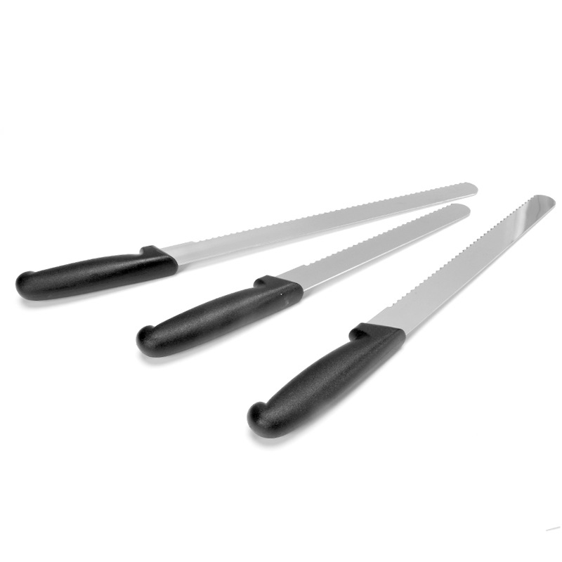 Нож для хлеба с зубцами из нержавеющей стали с толстой ручкой, нож для торта, острые и грубые зубья, инструмент для выпечки