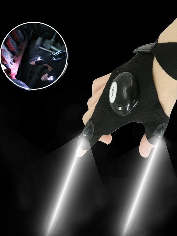 Led Illuminated Gloves Night Fishing Outdoor Fishing Gloves Light Emergency Repair Lighting Waterproof Finger Light Set