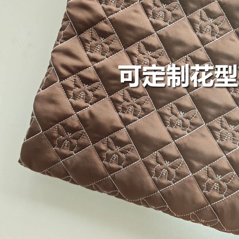 Customized Diamond-Shaped Butterfly Quilted Embroidery Factory Quilted Cotton Fabric Quilted Cotton Fabric Embroidered Cloth Bag Clothing Fabric