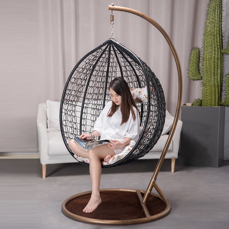 Single Hanging Basket Rattan Chair Bird's Nest Swing Outdoor Hanging Basket Chair Home Rocking Chair Indoor Balcony Hammock Rocking Chair