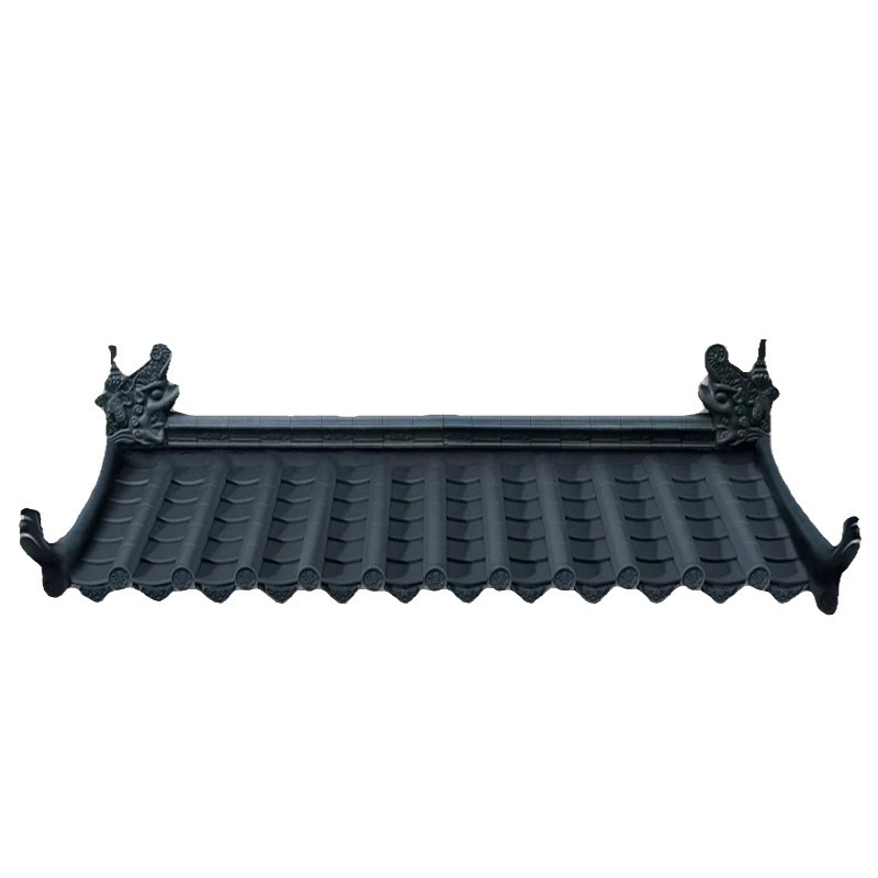 Brand New Material Antique Tile Resin Tile Chinese-Style Eaves Decoration Plastic Small Green Tile Fake Door Head Ancient Building Wall Glazed Tile