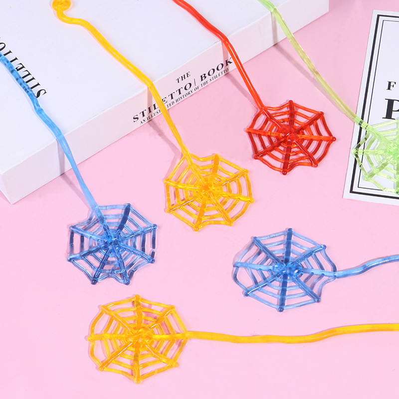 Sticky spider web children's soft glue decompression nostalgic sticky spider web hand night market stall toy manufacturers wholesale