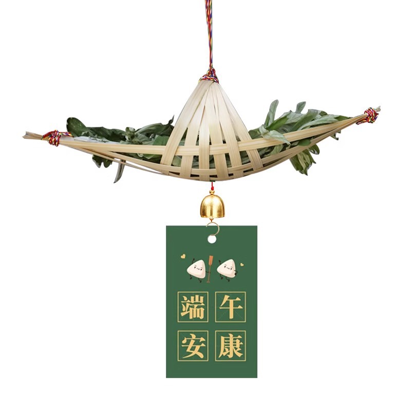 Non-heritage bamboo dragon boat antique pendant wormwood festival children's creative handmade diy material bag