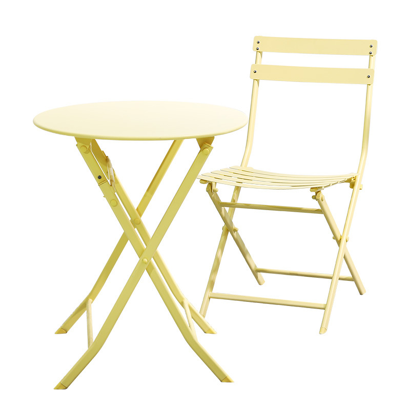 Outdoor Folding Table and Chair Combination Coffee Shop Milk Tea Shop Outdoor Table and Chair Terrace Small Table and Chair Garden Table and Chair Outdoor Chair
