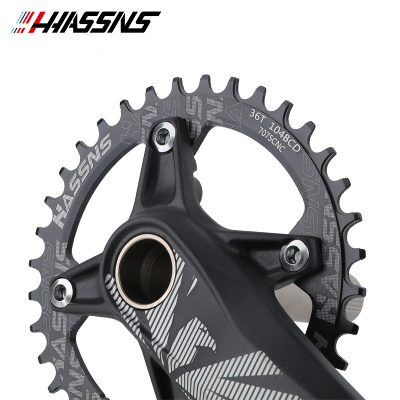 HASSNS GX mountain bike hollow integrated tooth plate widened crank modification positive and negative tooth single plate 32T 34T 36T