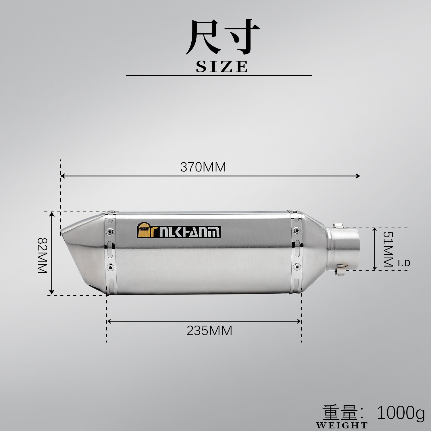 Kawasaki modified motorcycle exhaust pipe universal Yamaha small hexagonal exhaust pipe stainless steel universal various models