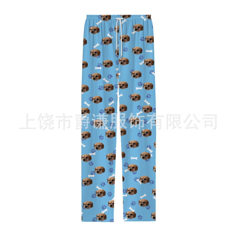 European and American cross-border foreign trade Amazon 3d printing home pajama pants drawstring can be worn outside casual trousers couple models