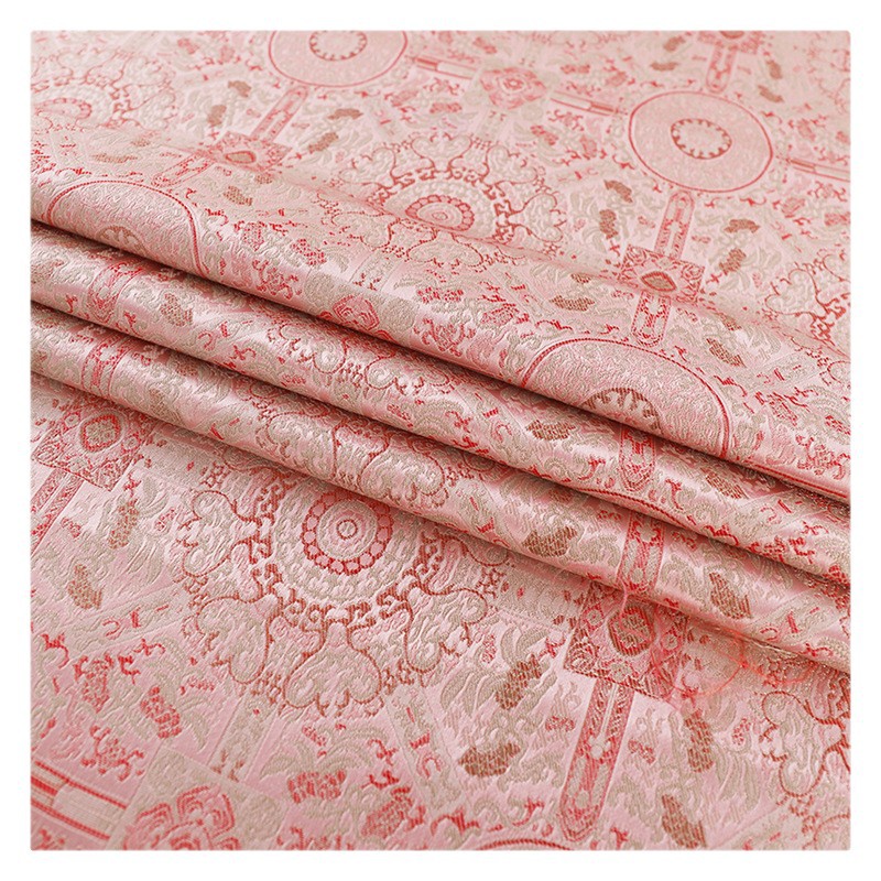 Best-Selling Style with Eight Trigrams Ceiling Pattern, Chinese-Style Jacquard Imitation Song Brocade Fabric, Fabric Remnants for Vests and Tops, Brocade Clothing Fabric