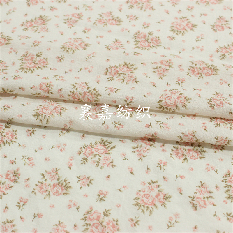 Thin Cotton CR Blended Fabric Soft and Breathable Japanese and Korean Small Floral Cartoon Children's Wear Fabric