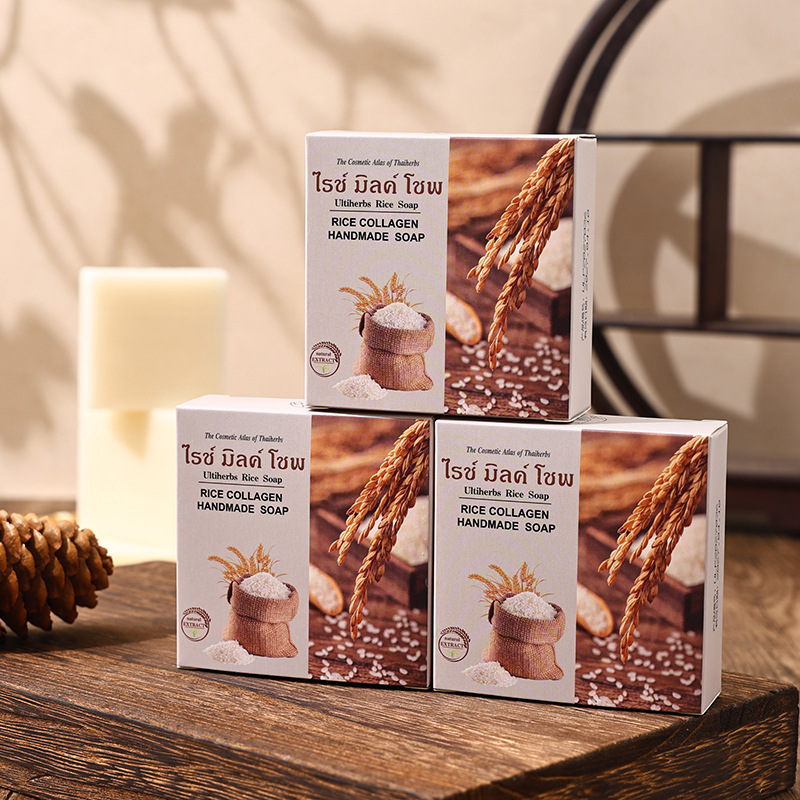 [Yilina] Rice Soap Fragrant Rice Essential Oil Soap Handmade Soap Cleansing and Moisturizing 70g