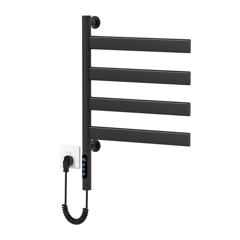 Rotatable Electric Towel Rack Stainless Steel Bathroom Heating Storage Rack Hotel Engineering Intelligent Punch-Free Drying Rack