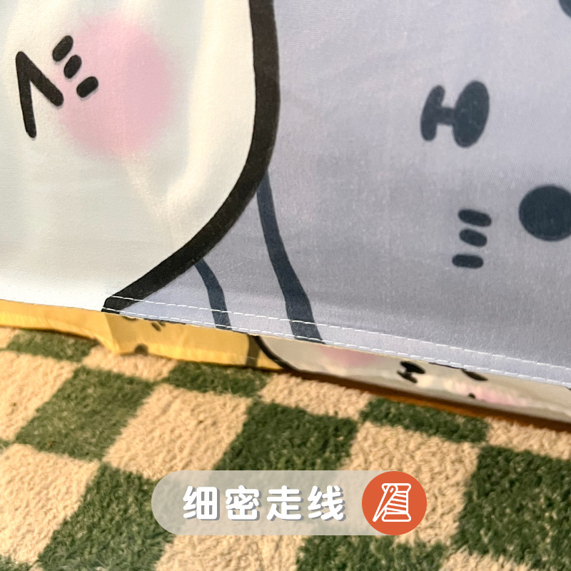 Bed Sheet Four-piece Quilt Cover Summer Single Student Dormitory Three-piece Set Sanding Single-piece Quilt Cover Cartoon Bedding