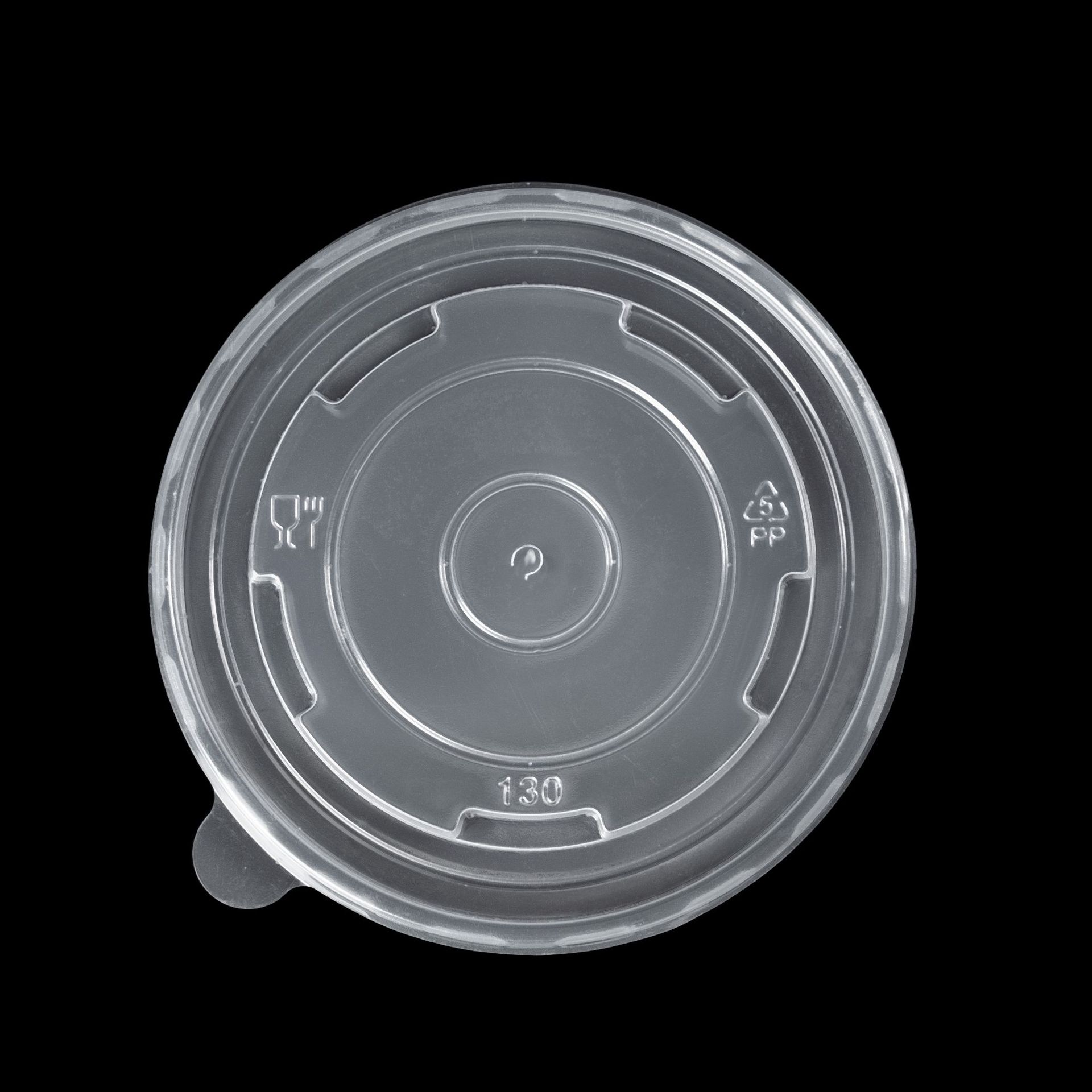Disposable plastic cover lunch box cover bowl cover PP soup cover paper bowl cover round cover inner support takeaway PET lunch box cover