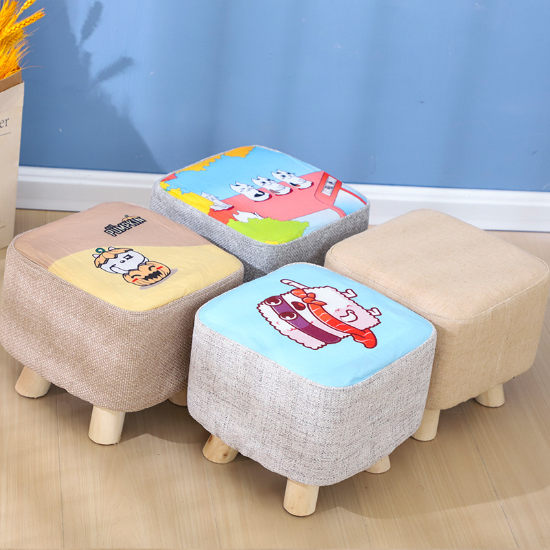 Manufacturer Wholesale Small Stool Solid Wood Fabric Stool Household Shoe-Changing Stool Low Stool Advertising Gift Stool Fabric Sofa Stool Mini