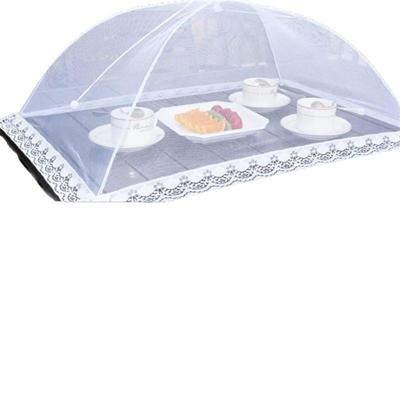 New Rectangular Commercial Dining Table Cover Vegetable Cover Cross-border White Insect Cover Dustproof Mesh Folding Washable Food Cover