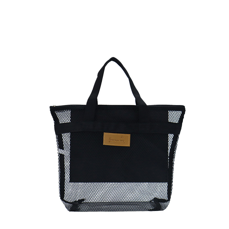 Beach Bag Portable Storage Bag Mesh Wash Bag Travel Cosmetic Bag Simple Outdoor Beach Bag Bar Code
