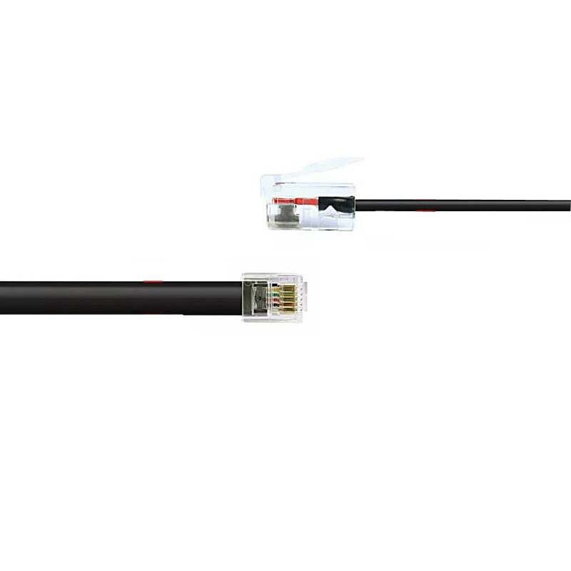 In-Stock 20251 Flat Six-Core Telephone Cable 6P6C Pure Copper Rj11 with Crystal Head Cable 28Awg Network Cable 1m