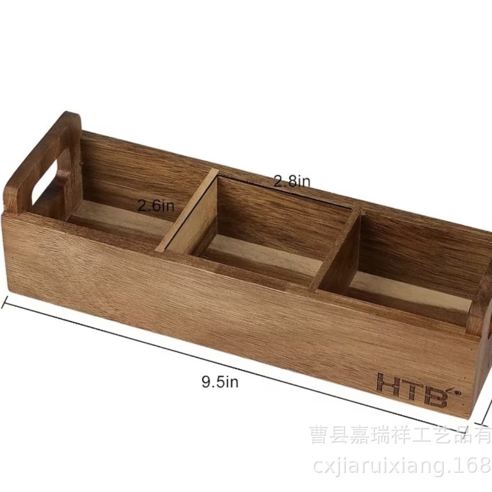 Solid Wood Divided Storage Box Desktop Tea Bag Coffee Pod Divided Storage Box Paper Cup Storage Storage Box