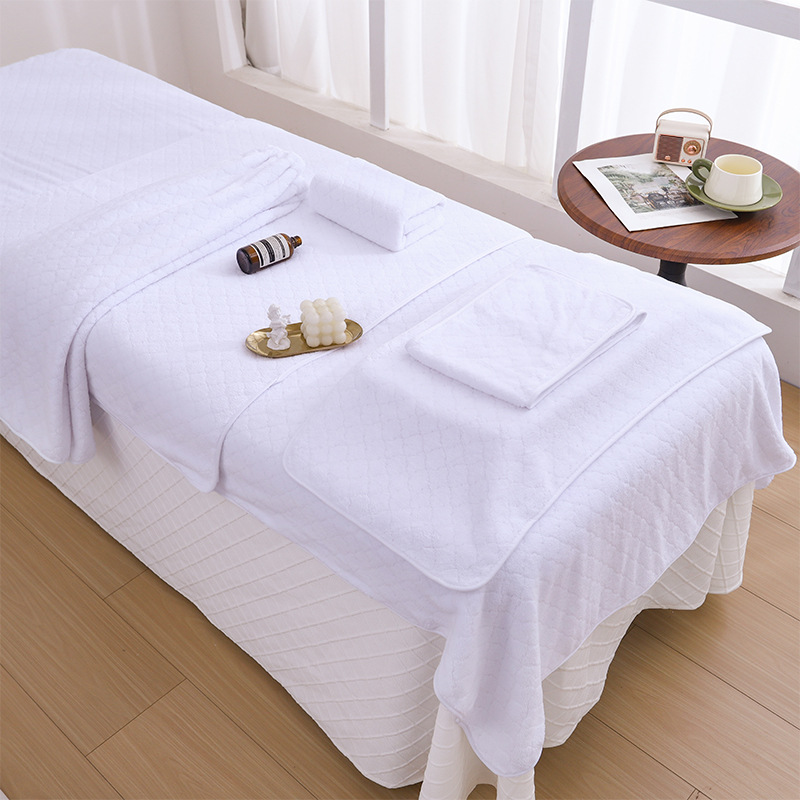 Beauty Salon Special Towel Bubble Velvet Bath Skirt Skin Management Turban Hole Bed Towel Custom Logo Bath Towel