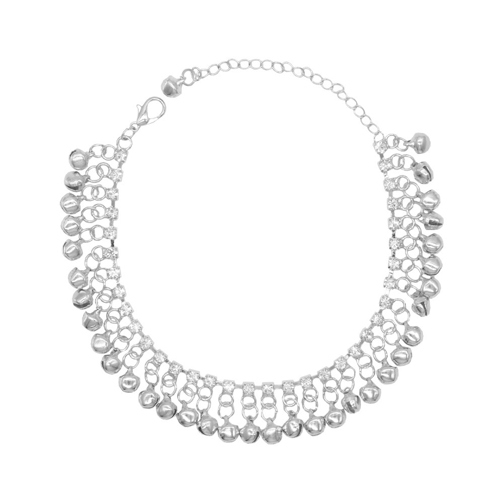 Foreign Trade Cross-border Rhinestone Bell Tassel Shackle Foot Chain Diamond-encrusted Holiday Ethnic Foreign Zone Bohemian Wind Beach