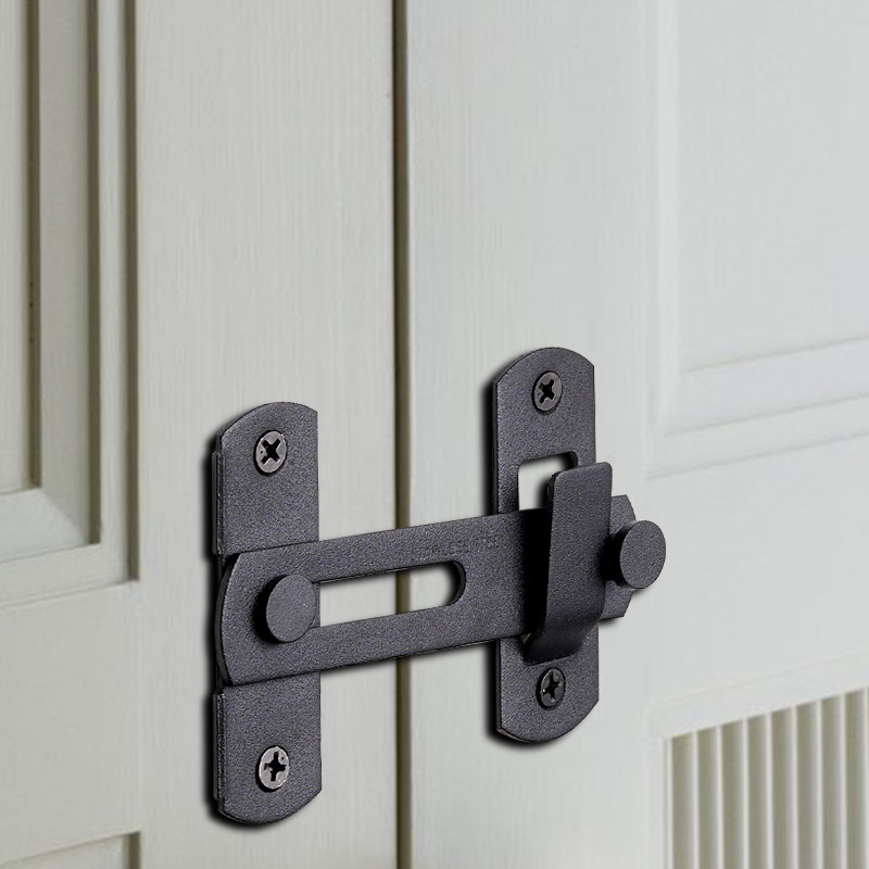 Stainless Steel Door Latch for Pet Cages, 90-Degree Door Lock, Bedroom Anti-Theft Thickened Mini Lock