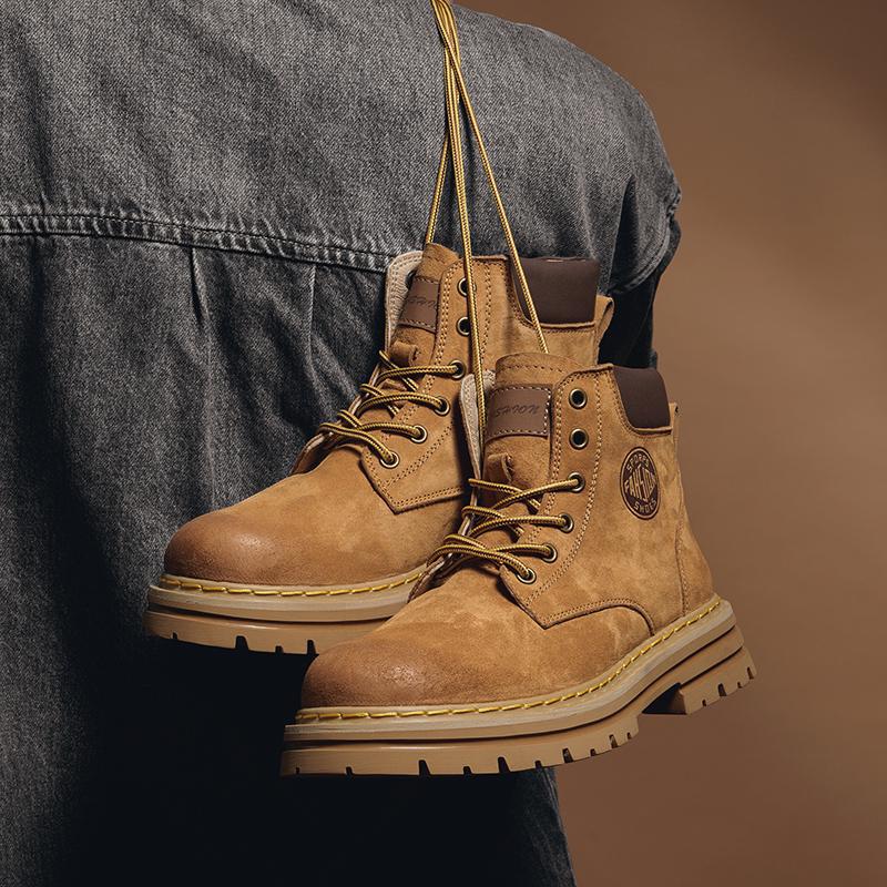 New Casual Shoes for Couples Running Volume First Layer Pigskin Martin Boots