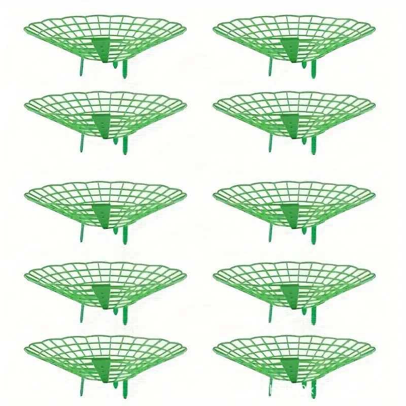 Green strawberry planting rack with 3 sturdy legs-PVC plant support cage, resistant to mildew and rot