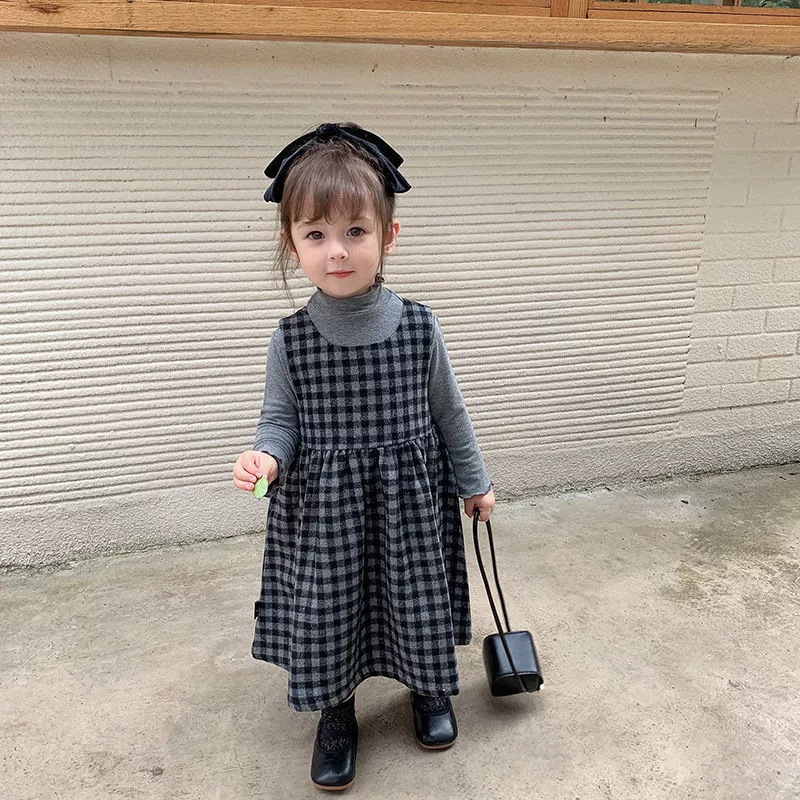 Girls' Base Shirt Baby's High Collar Velvet Children's Autumn and Winter Outfit Korean Style Western Style Long Sleeve T-shirt