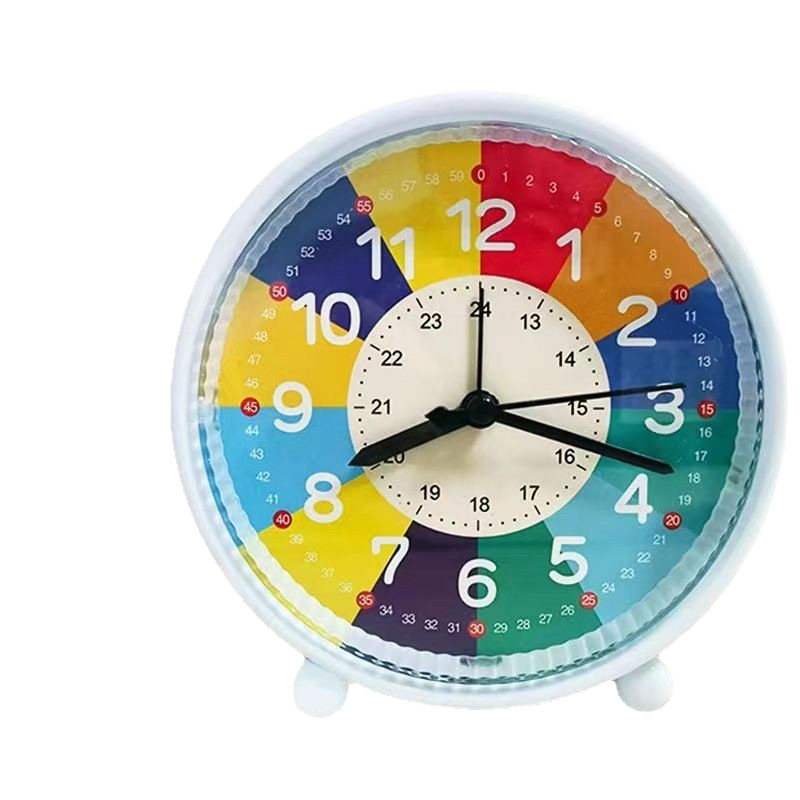 Creative Cross-Border Cute Candy Color Cartoon Alarm Clock Student Dormitory Office Cartoon Clock Face Bedside Gift Wholesale