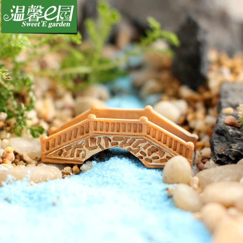 Palace Style Bridge, Small Bridge and Flowing Water, Simulated Stone Arch Bridge, Zakka Groceries, Micro Landscape Resin Ornaments