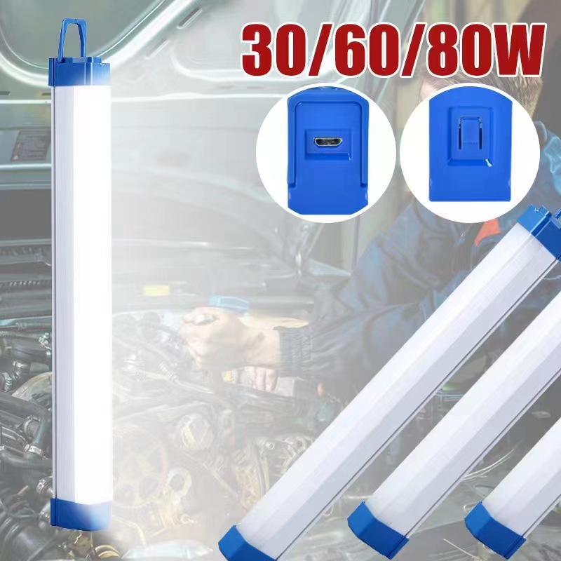 Светодиодная перезаряжаемая лампа, магнитная подвесная USB аварийная лампа, освещение для ночного рынка и кемпинга