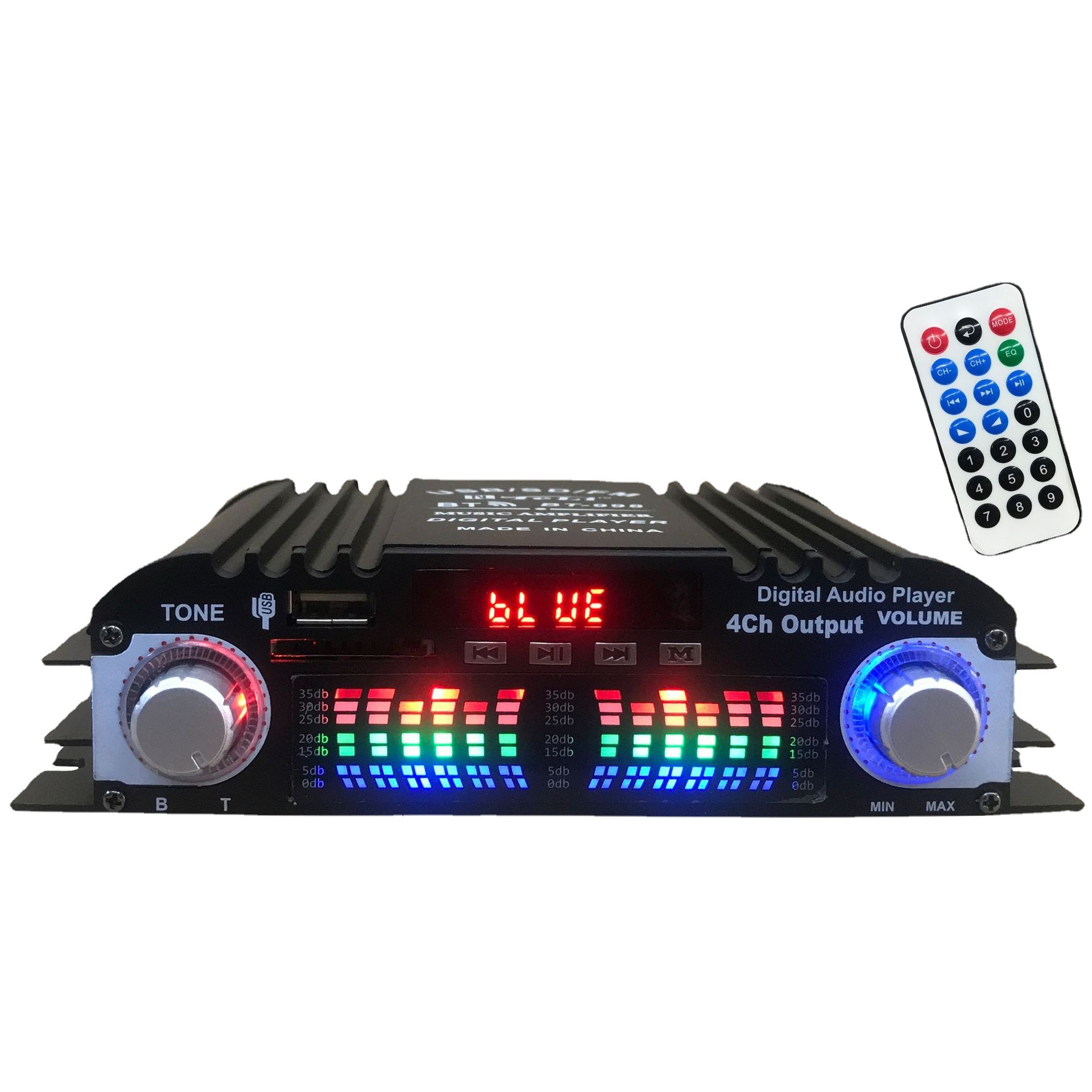 TELI BlUetooth Small Amplifier BT-998 Card Reading USB with FM Radio U Disk Reading Card 12V4 Channel Car Amplifier