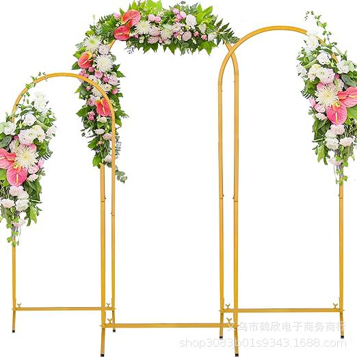 Cross-border Hot Sale Gold 7.2ft Iron Arched Door Frame Wedding Road Lead Balloon Bracket Photography Background High Mountain Flow
