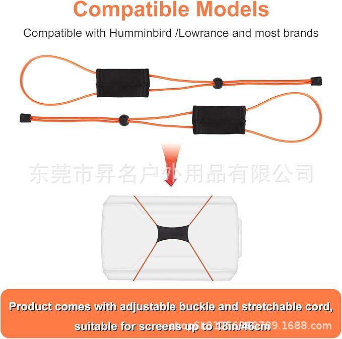 Fishing Chart Cover Strap, Adjustable Fish Finder Cover Stretch Strap with Adjustable Buckle and Retractable