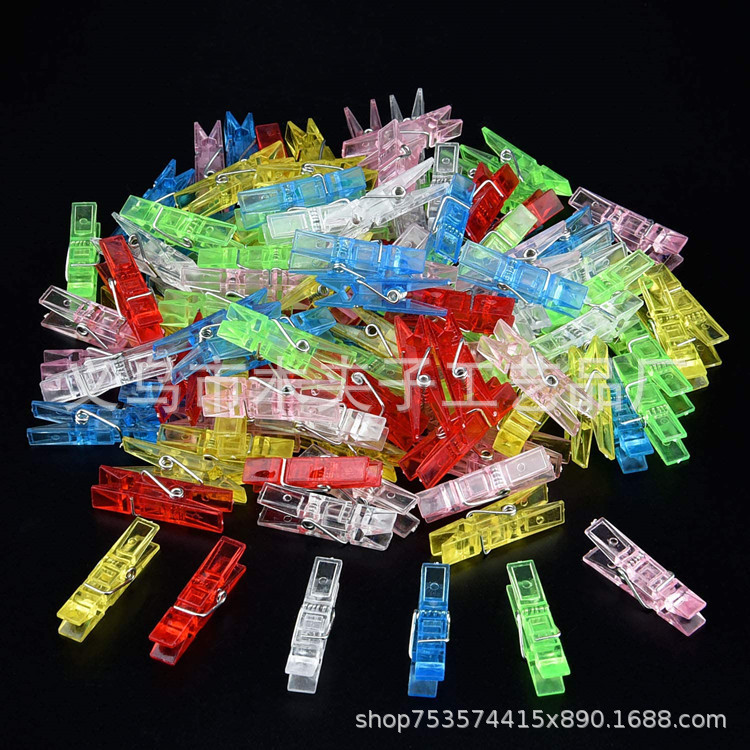 Wholesale plastic transparent small clip manufacturers direct supply transparent color small clothes clip photo Clip lamp string lighting accessories clip