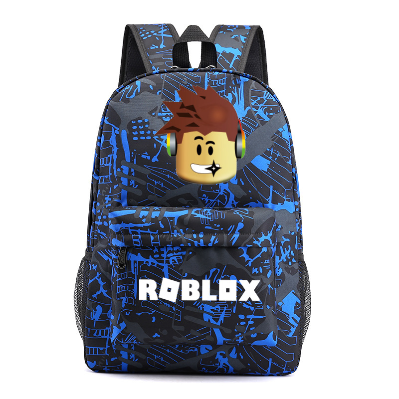 Cross-Border Roblox Game Merchandise Starry Sky Backpack for Men and Women, Laptop Bag, High School Student Backpack with Lightning Pattern