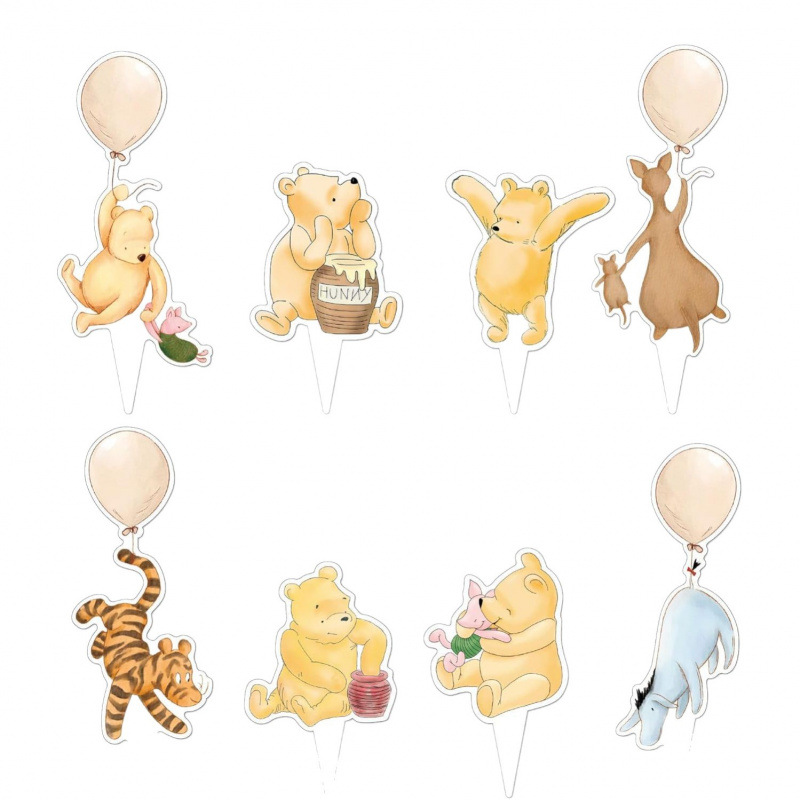 Cartoon Classic Birthday Cake Topper Shower Party Honey Cake Decoration